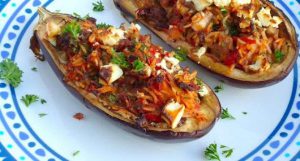 Gevulde aubergines