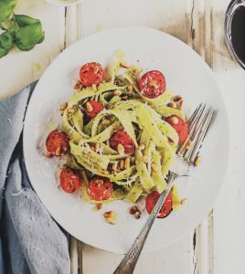 Pasta Pesto met zelfgemaakte pesto
